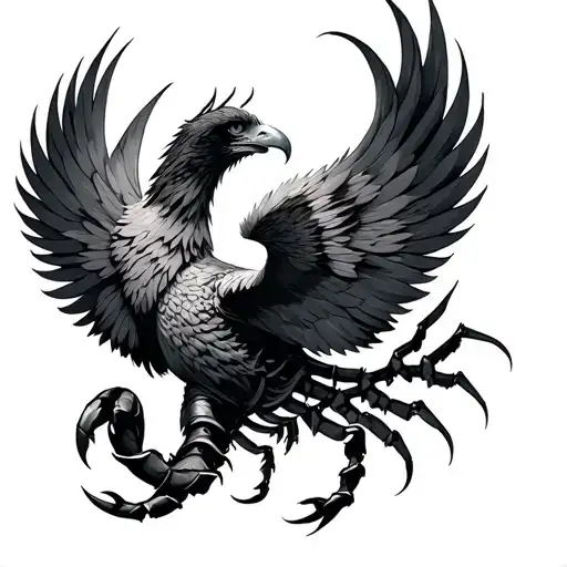 Scorpio Eagle Phoenix tattoo design idea
