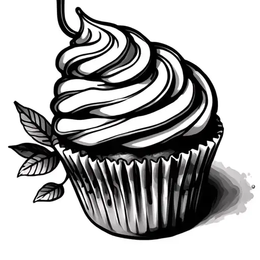 Cupcake tattoo design idea
