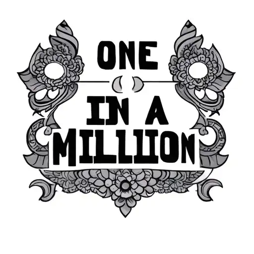 "One In A Million " beat the odds Hindu symbol tattoo design idea