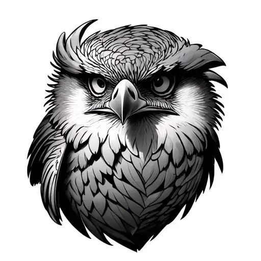 harpy eagle perched tattoo design idea