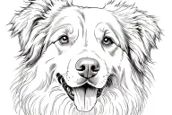 border collie portrait tattoo design idea