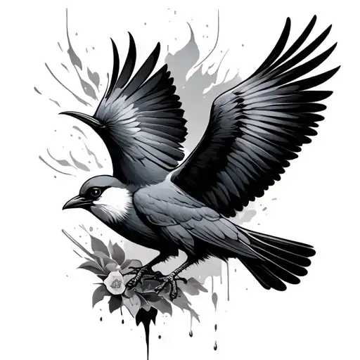 bird strike tattoo design idea