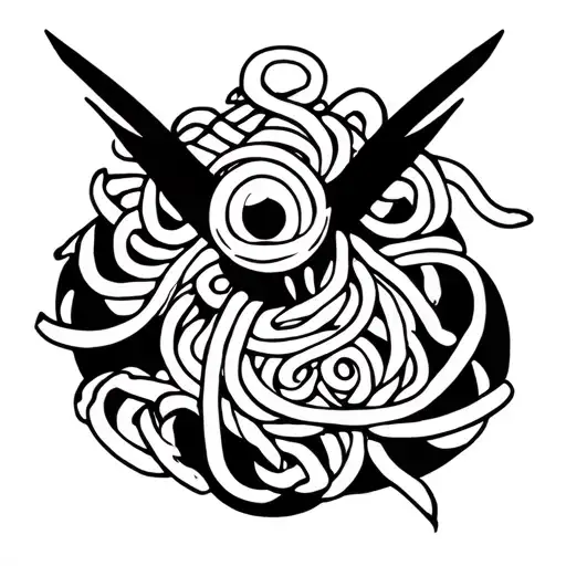 pasta character tattoo design idea