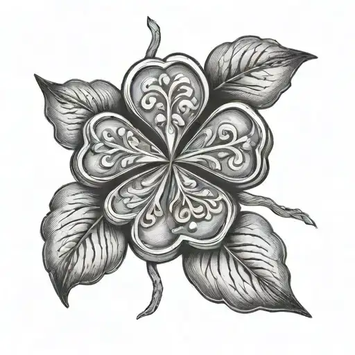 Resident evil 4 leaf clover coin tattoo design idea