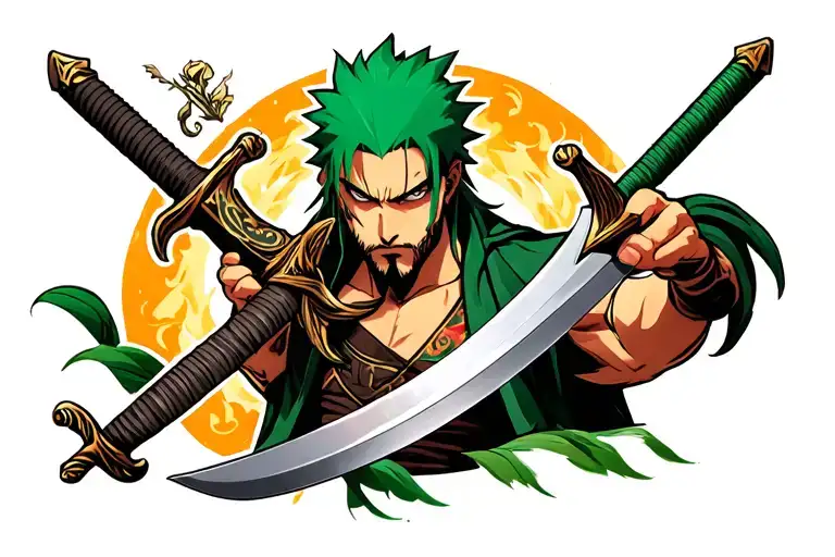 ronoroa zoro swords tattoo design idea