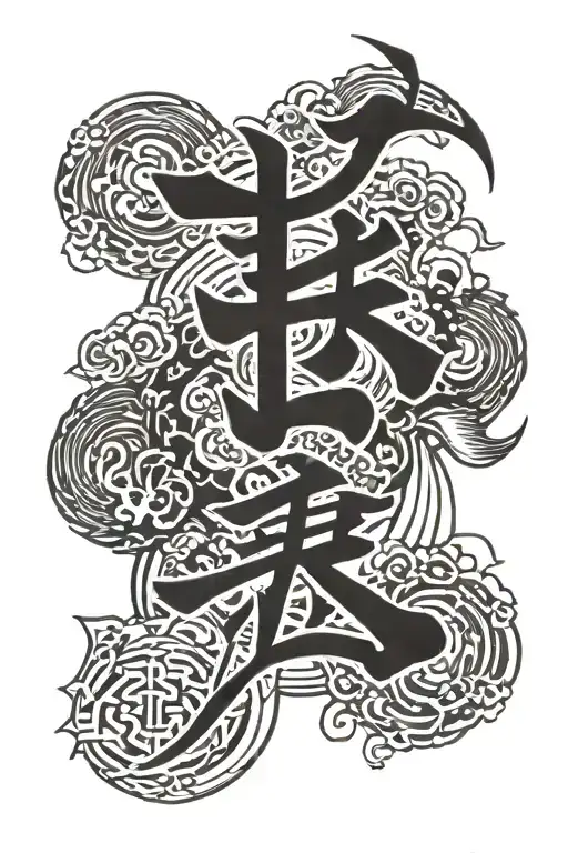 the seven virtues of Bushido japanese wording tattoo design idea
