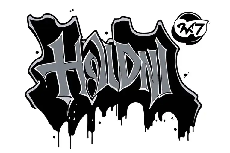 Word 7Houdini in graffiti wall tattoo design idea