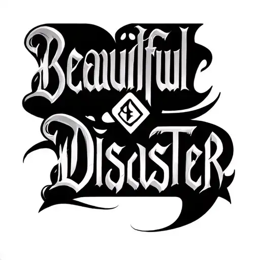 ambigram using the words beautiful and disaster tattoo design idea