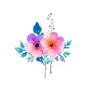 let them with 3 flowers growing tattoo design idea