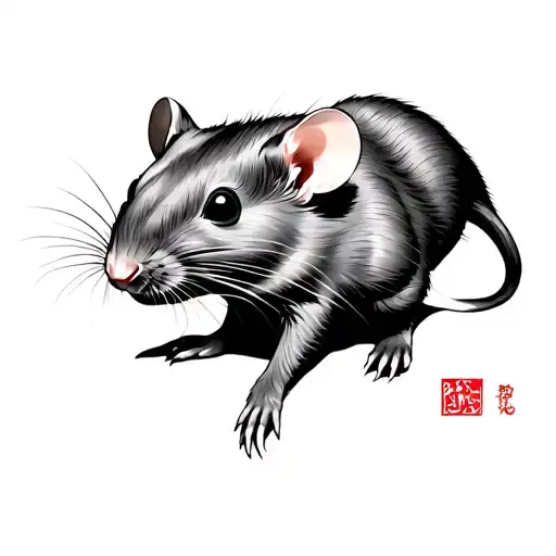 Chinese Rat tattoo design idea