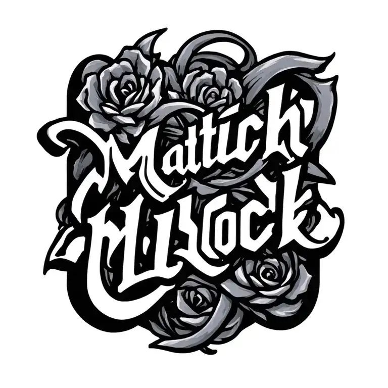 Matlock last name intertwined tattoo design idea