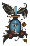 empty tomb christian tattoo design idea