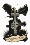 empty tomb christian tattoo design idea