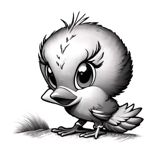 Generate me a pencil drawing of a detailed Tweety bird with the name Tracy miller at the top of it tattoo design idea