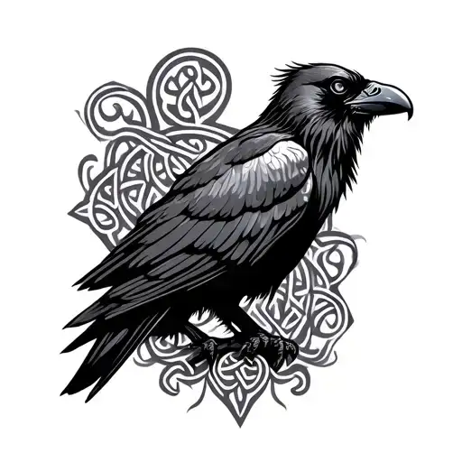 Celtic Raven tattoo design idea