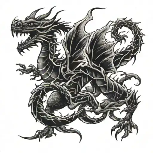 dragon, scorpion, bull tattoo design idea