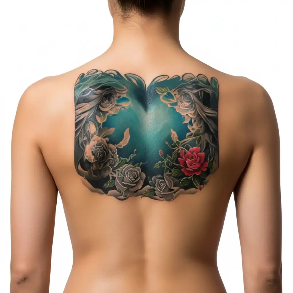 Buttocks tattoo design idea