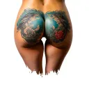 Buttocks tattoo design idea