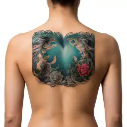 Buttocks tattoo design idea