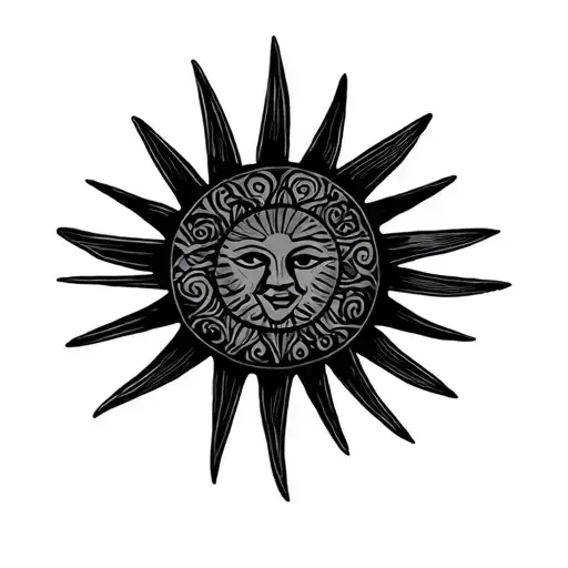 Philippines sun and star arm band tattoo design idea