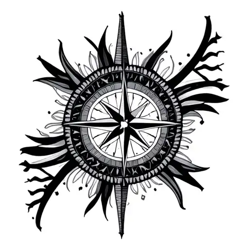 Mandala Compass tattoo design idea
