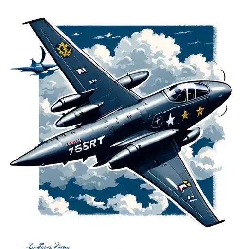 navy jet plane tattoo design idea