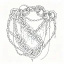 broken chains tattoo design idea