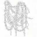 broken chains tattoo design idea