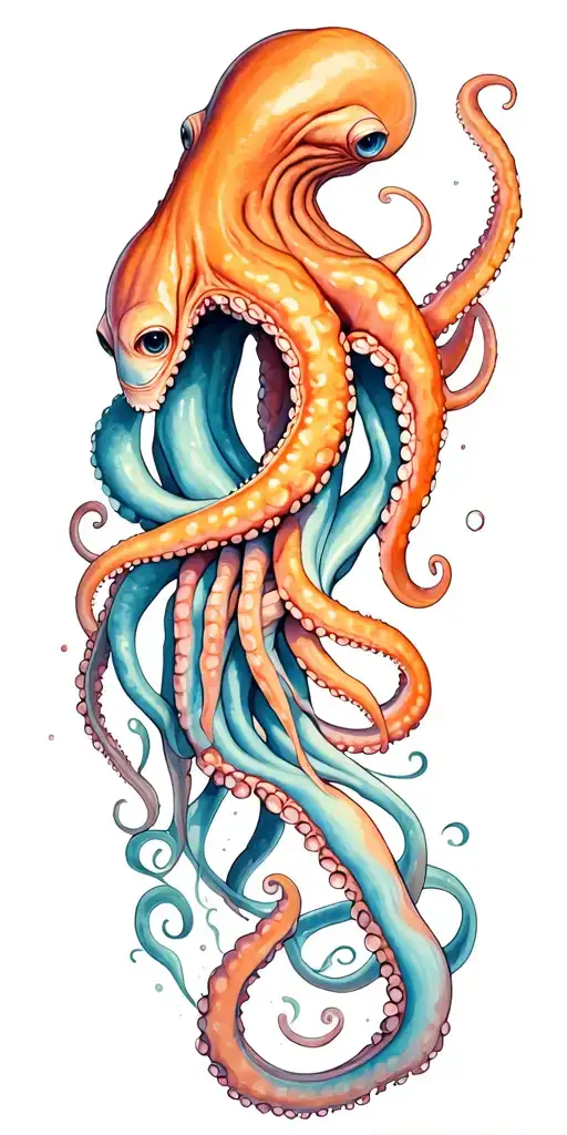 huge octopus holding hands tattoo design idea