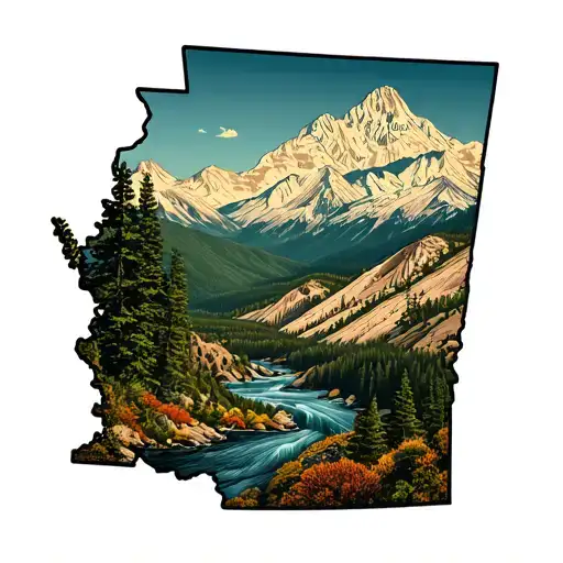 Idaho Utah Pennsylvania California state outline tattoo design idea