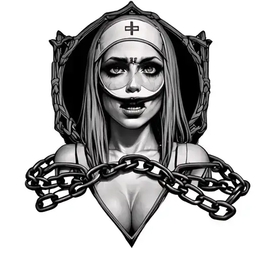Nurse and Chains Silent Hill tattoo design idea