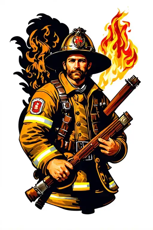 St. Florian firefighter tattoo design idea