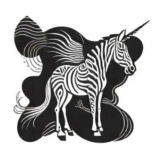 small tattoo with a zebra unicorn tattoo design idea
