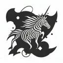 small tattoo with a zebra unicorn tattoo design idea