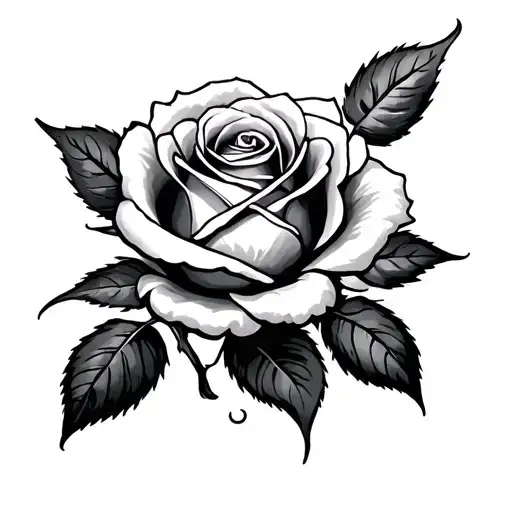 Burning Rose tattoo design idea