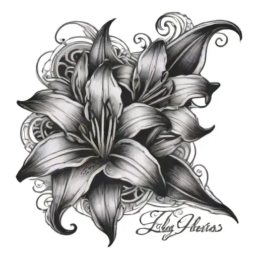 names written Lily Alexis bella tattoo design idea
