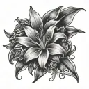 names written Lily Alexis bella tattoo design idea