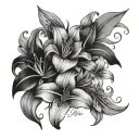 names written Lily Alexis bella tattoo design idea