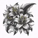 names written Lily Alexis bella tattoo design idea