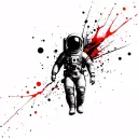 Coverup Space With Astronaut floating tattoo design idea