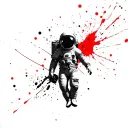 Coverup Space With Astronaut floating tattoo design idea