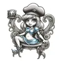 Smurfette prostitute tattoo design idea