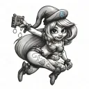 Smurfette prostitute tattoo design idea
