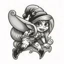 Smurfette prostitute tattoo design idea