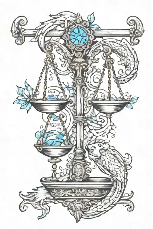 Libra and Pisces   tattoo design idea