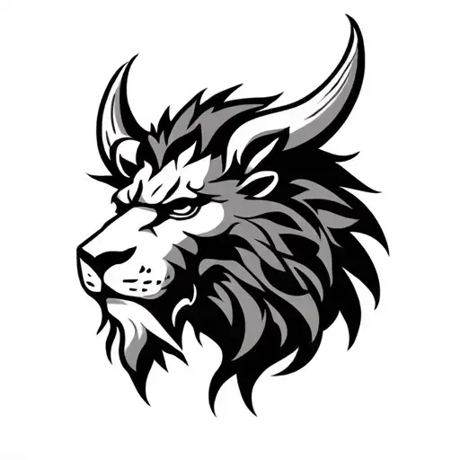 Viking symbol or lion tattoo design idea