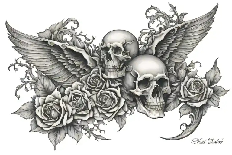memorial death date 1.9.23 Terry tattoo design idea