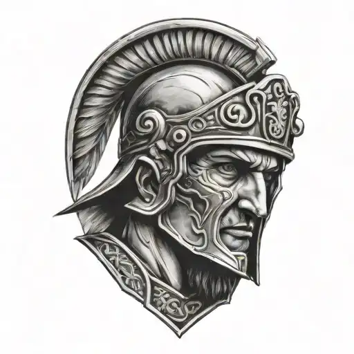 Ancient Roman soldier tattoo design idea