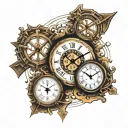 three crosses clock face morphing tattoo design idea