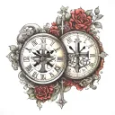 three crosses clock face morphing tattoo design idea